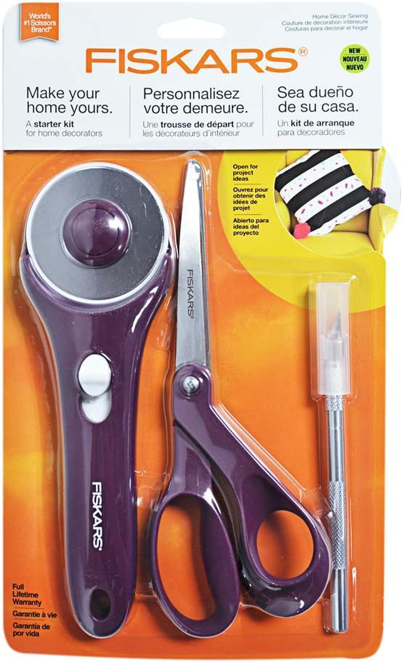 Fiskars Crafts Fiskars Home D&eacute;cor Sewing Starter Kit (3Pc), Purple 3 Count image number 4