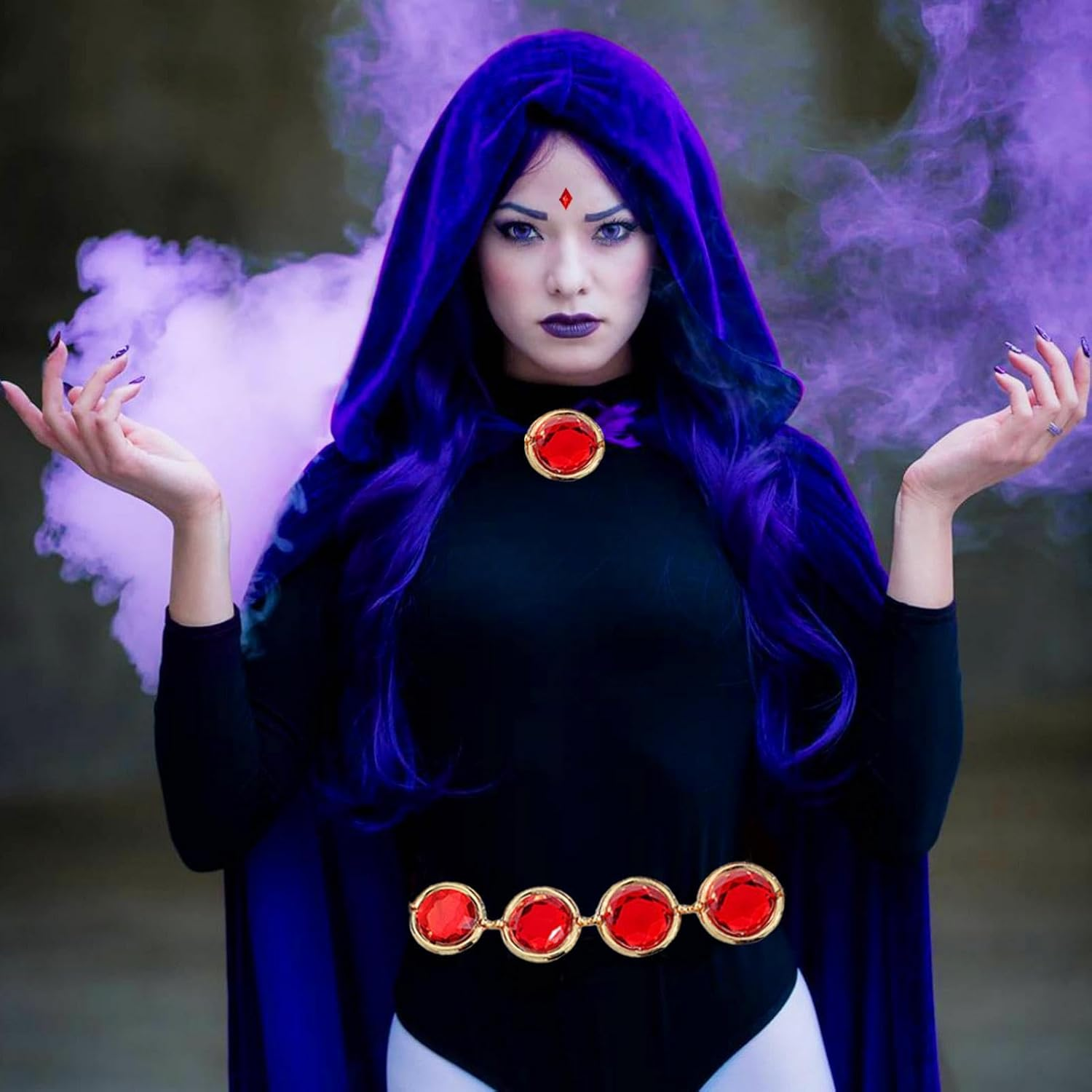 Cosplay Belt Women - Women'S Cosplay Red Waist Belt,Red Stone Chain Adjustable Costumes Props Costume Accessories image number 3