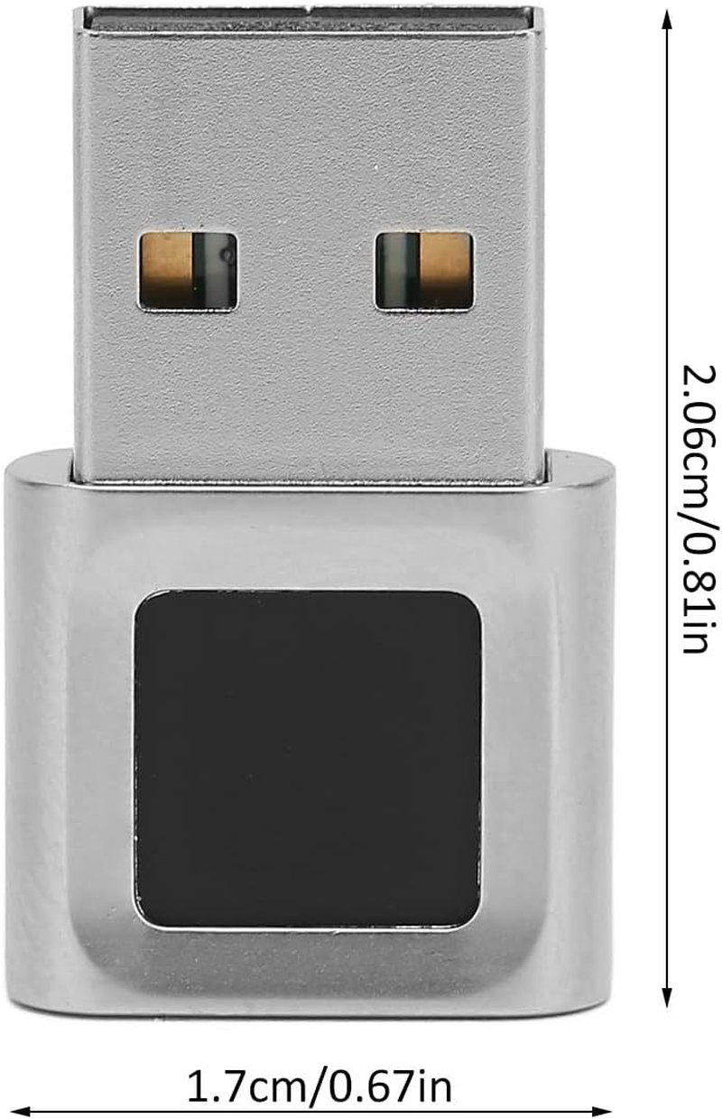 USB Fingerprint Reader, Portable Fingerprint Scanner for Safer Login, 360 Degrees Touch Fast Matching Security Key for Laptop, Mini USB Fingerprint Logger for 10 and 11 image number 5