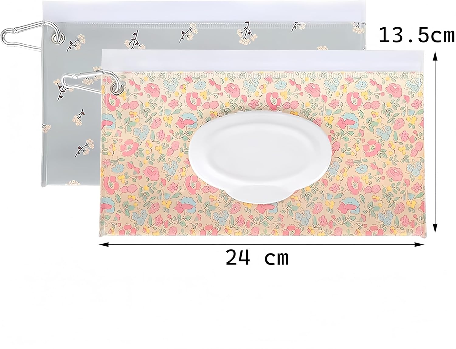 2 Pack Wipes Dispenser, Portable Reusable Wipes Holder Case, Refillable Wet Wipes Container for Travel Home Office, Keeps Wipes Fresh Lightweight Wet Wipes Bags image number 1