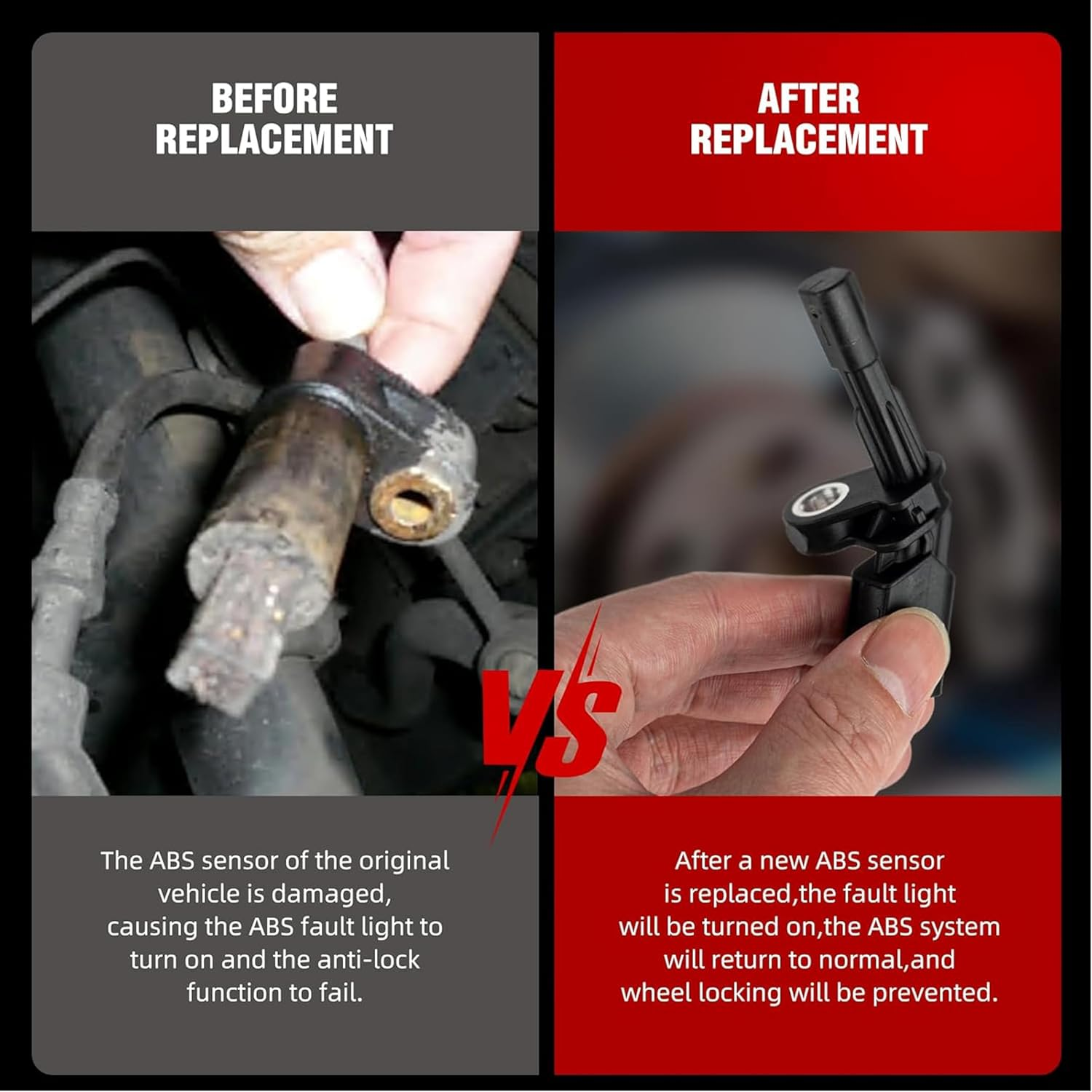 ABS Wheel Speed Sensor - Front Rear Left & Right Location,Compatible with Volkswagen VW Passat Jetta Tiguan Beetle GTI EOS Golf CC, Audi A3 TT 2006-2018,Replaces ALS467 ALS430 Als469,Pack of 4 image number 1