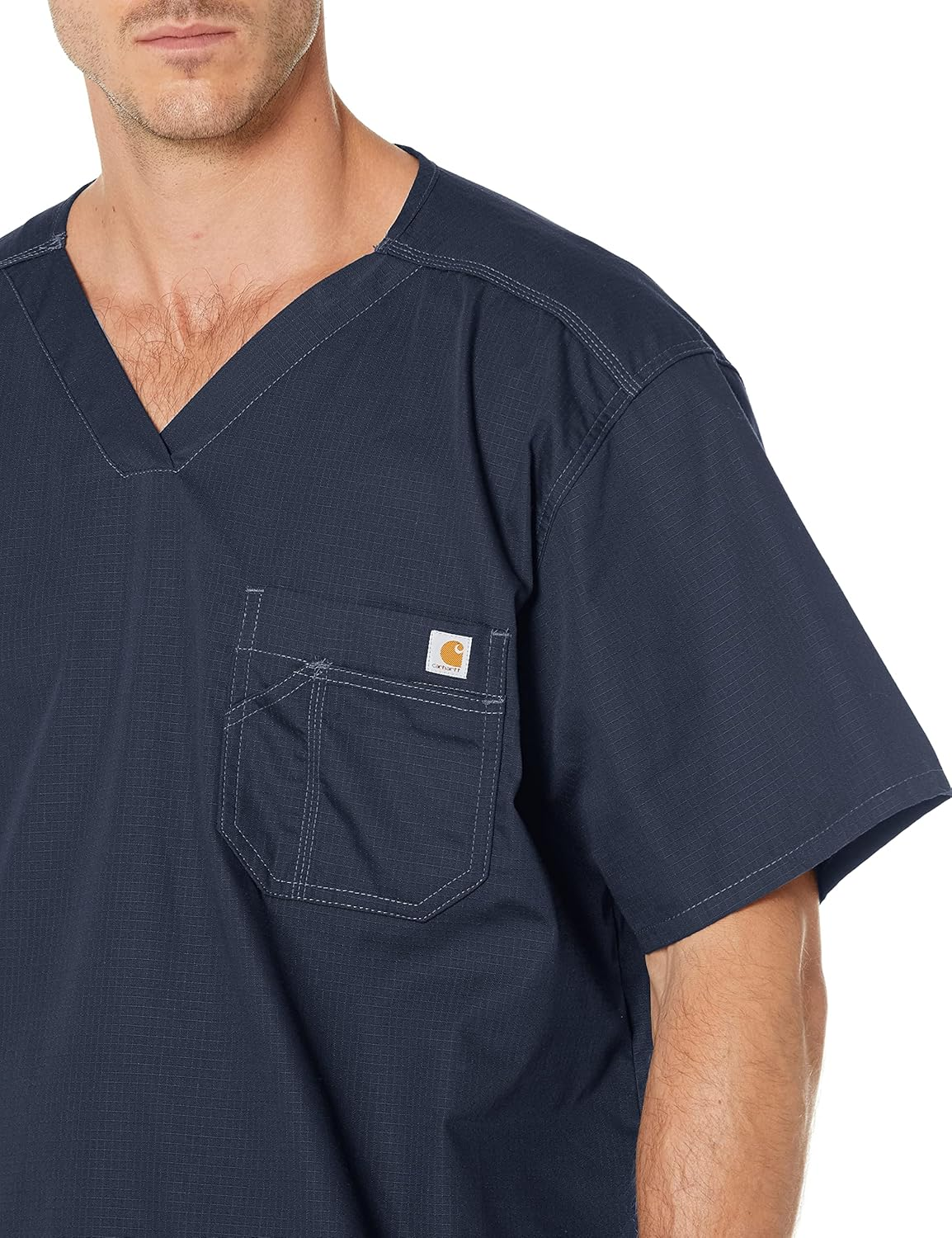 Carhartt Scrubs C15108 Men'S Classic Fit Ripstop Bi-Swing Chest Pocket V-Neck T image number 4