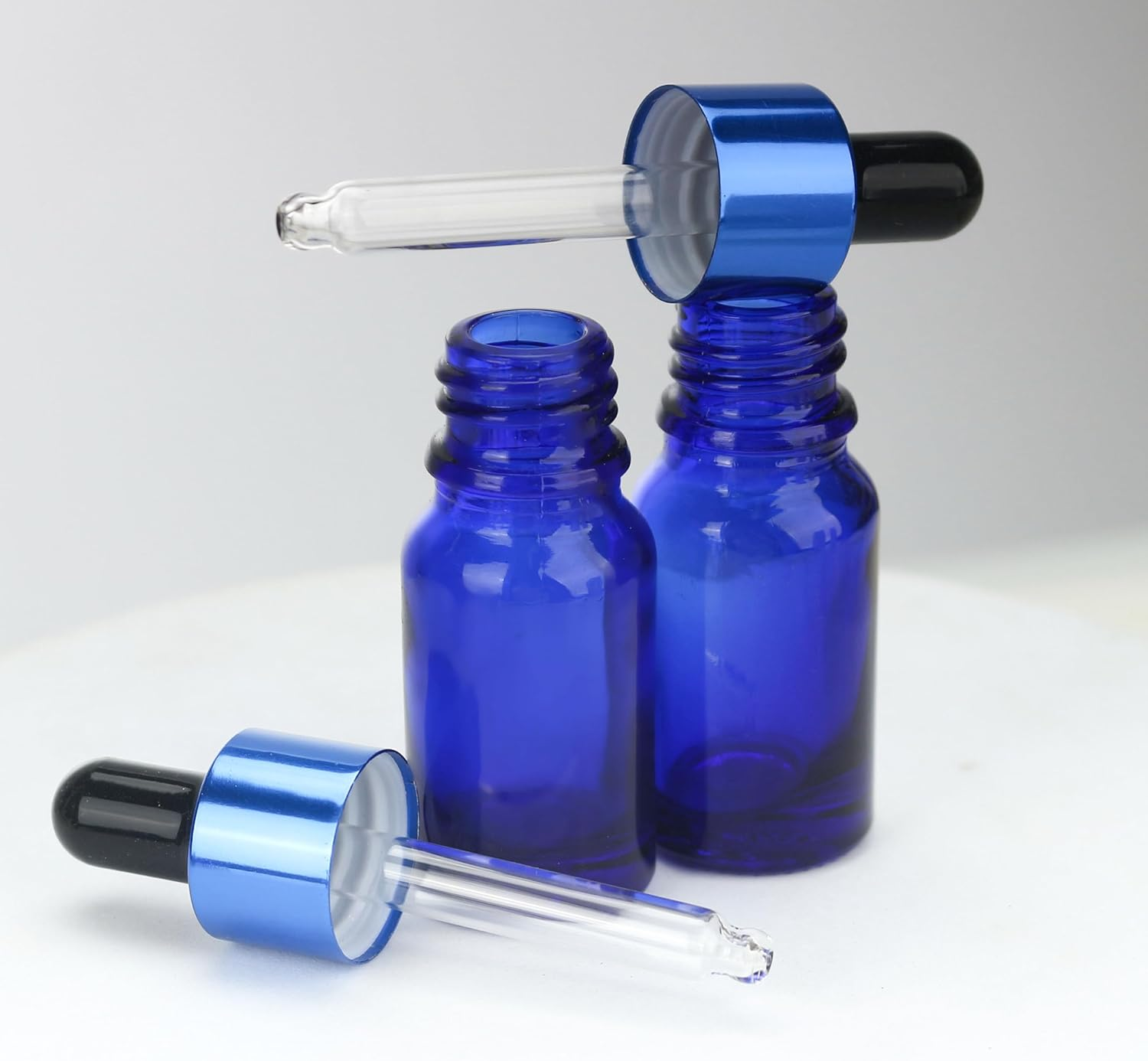 COSIDEA 30 Pcs Empty 10Ml 0.33Oz Blue Dropper Bottle Essential Oil Droppers for Liquids Travel Containers Refillable Wholesale image number 5