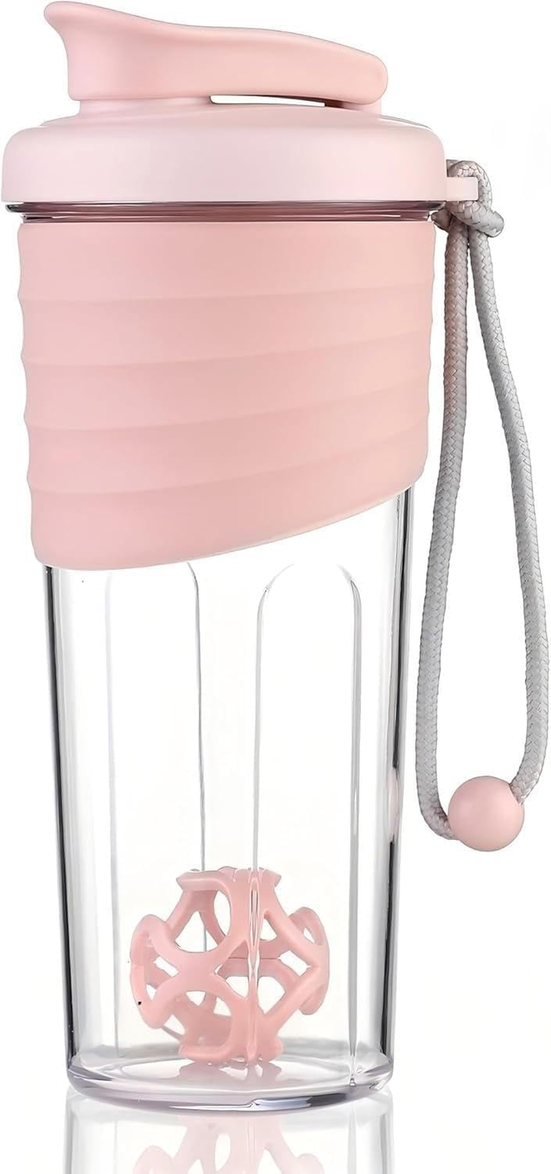 Shaker Bottle for Protein Mixes，24 Oz，Protein Shaker Bottles with Whisk Ball, Mixer Bottle, Protein Bottle, Portable Pre Workout Whey Protein Drink Shaker Cup，Pink