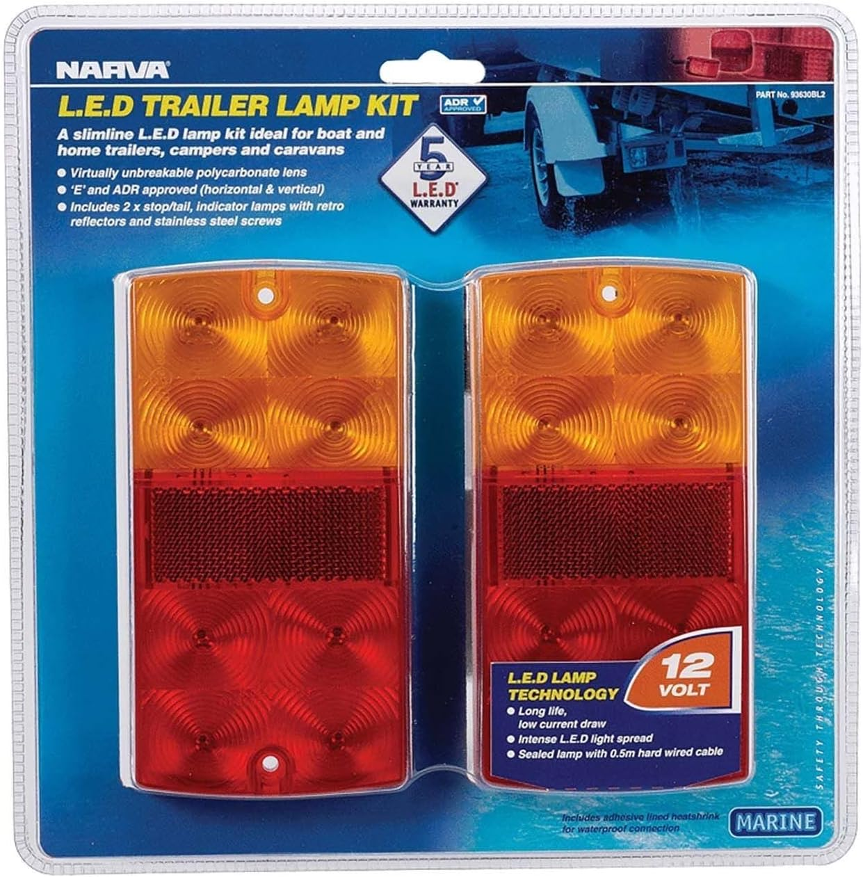 Narva 12 Volt LED Slimeline Trailer Lamp