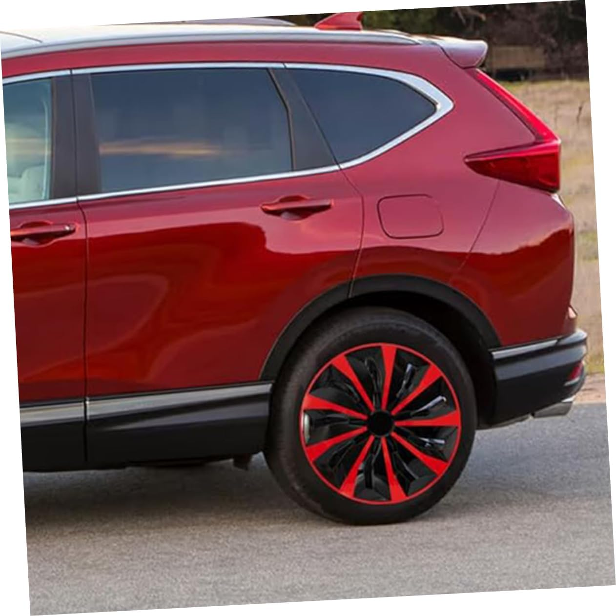 JECOMPRIS Car Wheel Tire Hubcap Hub Cover Replacement Red Black Decorative Hubcaps Pp Material Fit Easy Installation image number 5