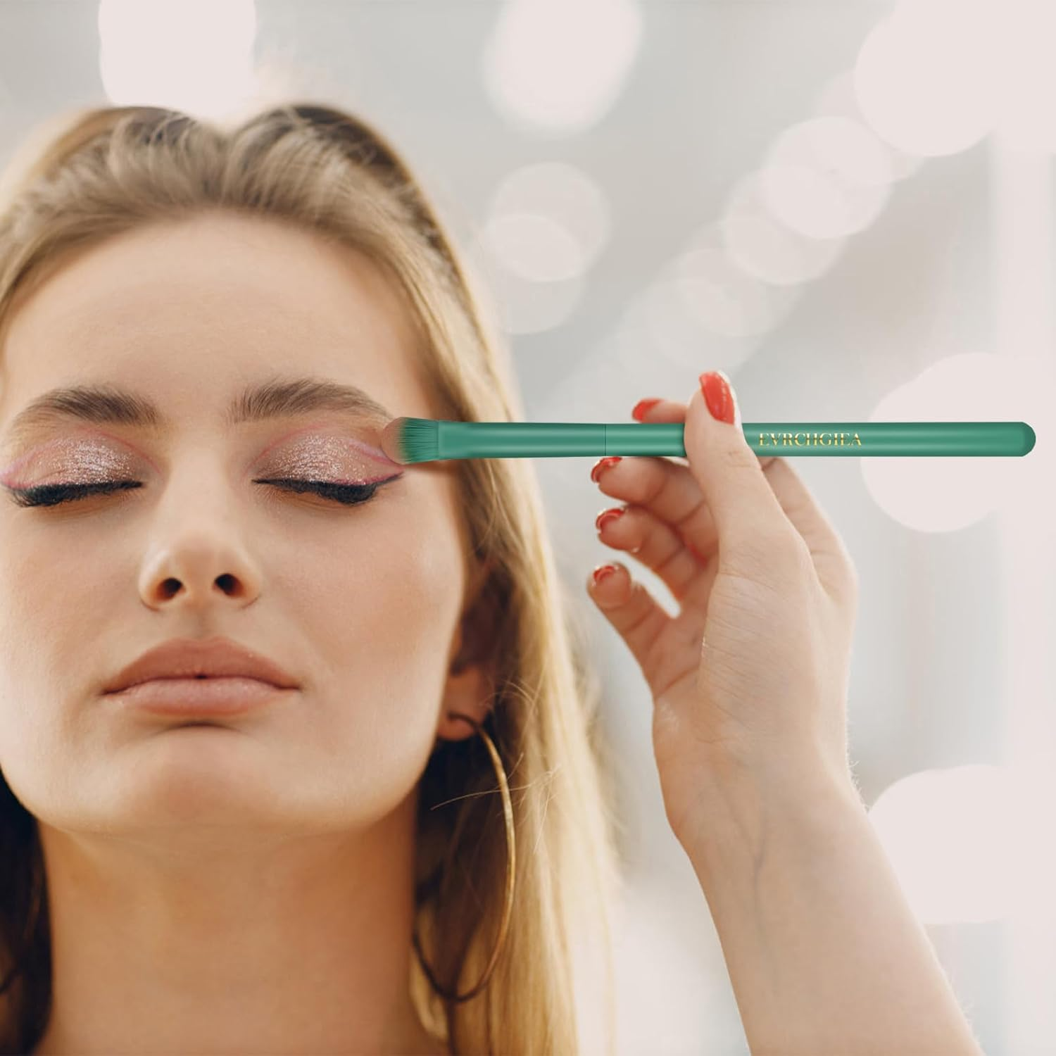 Eye Makeup Brush Set, 6 Pcs Professional Blending Eyeshadow Makeup Brushes for Concealer Eyebrows Eyeliner, Soft Hairs & Wood Handle (Green)&hellip; - Black 6Pcs image number 4