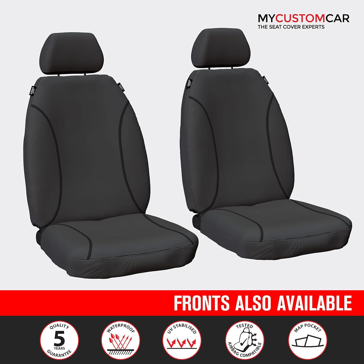 For Toyota Landcruiser SUV 1998-2007 TRADIES Grey Canvas Rear (Row 2) Seat Cover image number 1
