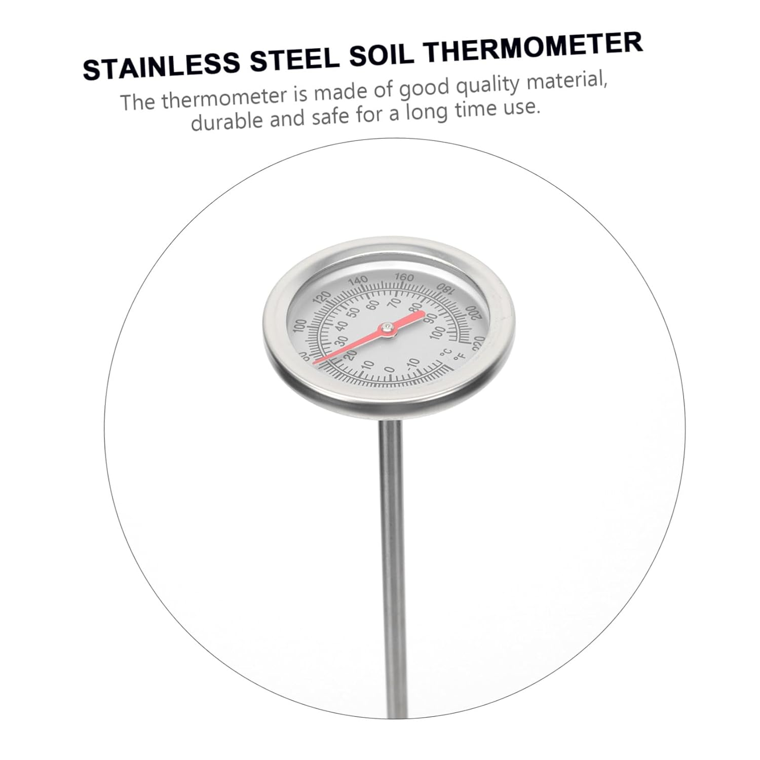 Ibasenice Stainless Steel Soil Compost Thermometer with Extended Probe for Accurate Temperature Measuring Tool Professional Gardening Instrument for Indoor Outdoor Use and Easy to Use image number 3