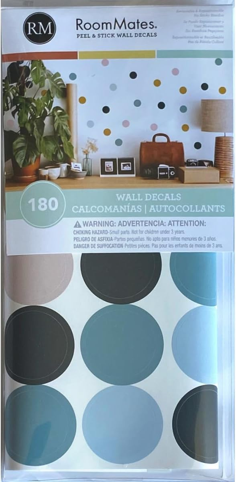 Roommates RMK4829SCS Polka Dots Peel and Stick Wall Decals image number 4