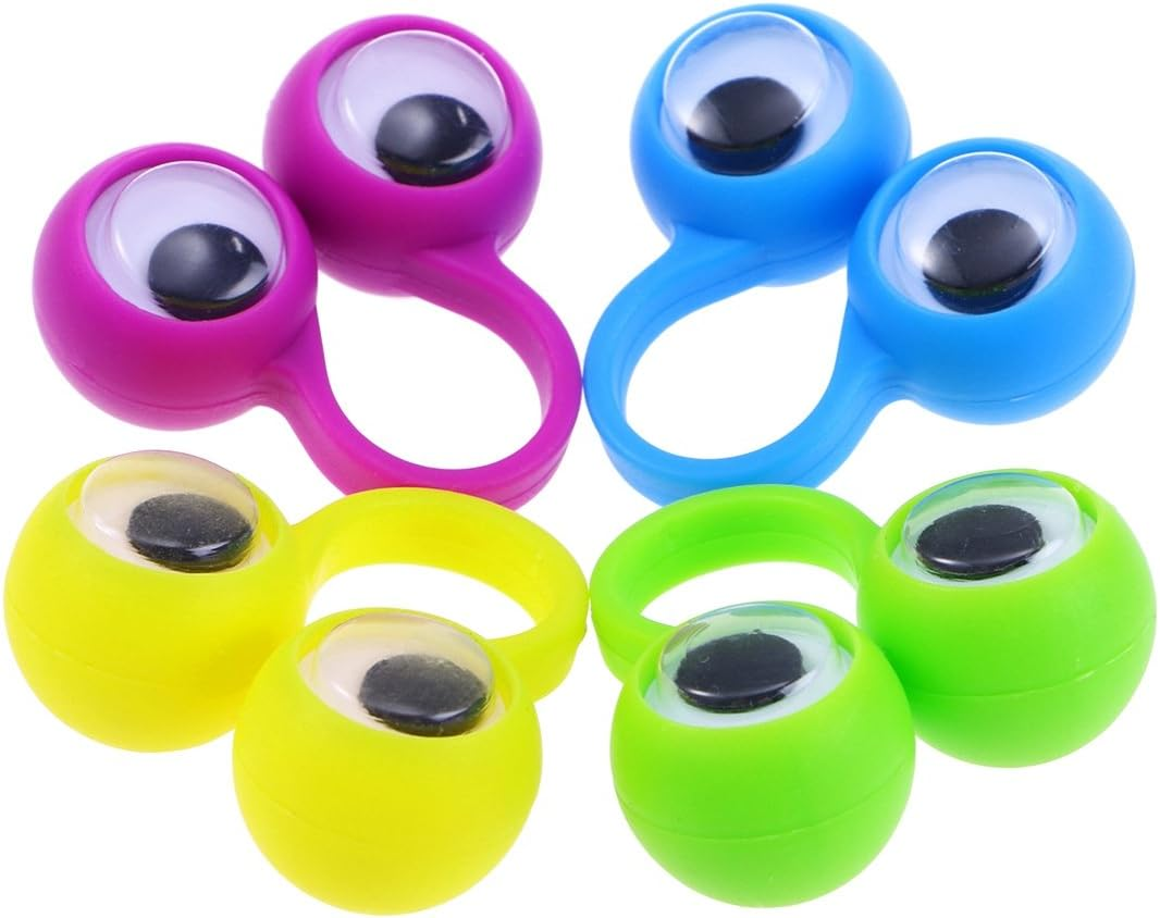 12Pcs Eye Finger Puppet,Eye on Rings Finger Puppets,Wiggly Googly Eyeball Ring,Fun Show Prize Fillers,Birthday Easter Party Favor,Puppet Eyes,Eye Rings,Puppets and Puppet Theaters image number 2