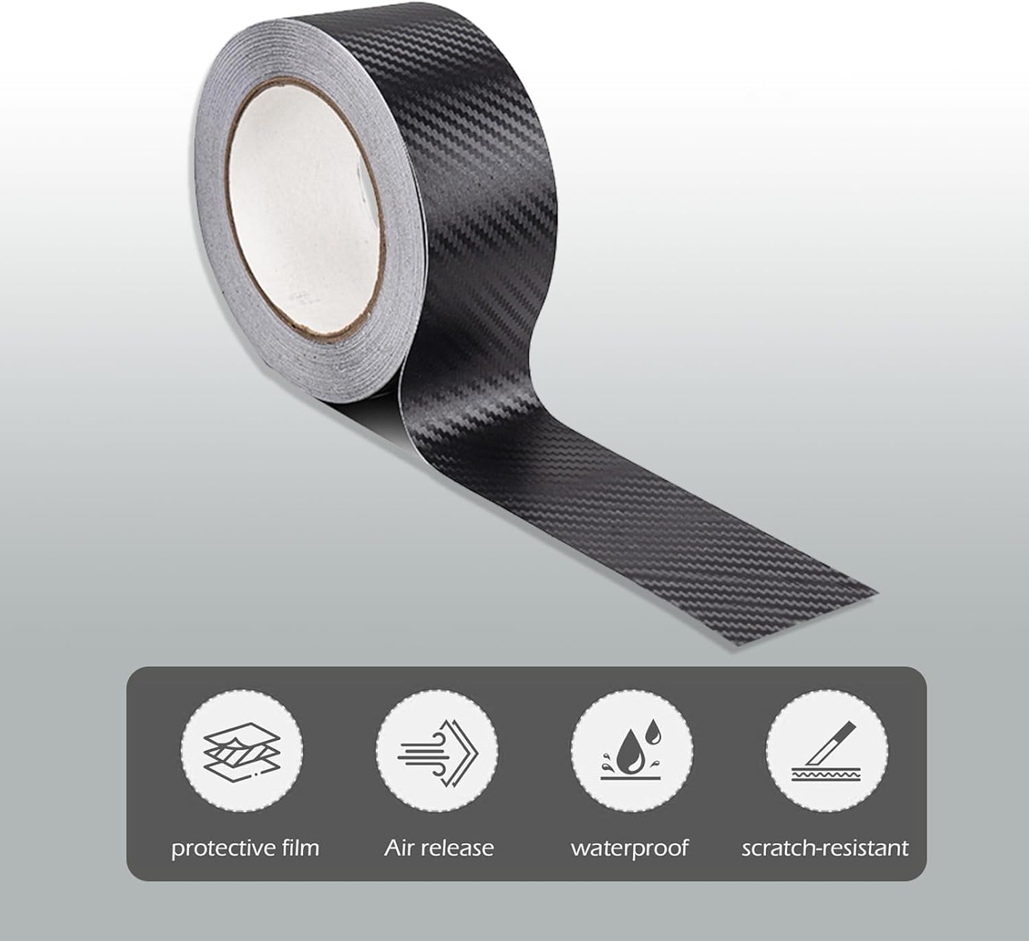 5CM X 7M Carbon Fiber Vinyl Wrap Tape Roll- Self-Adhesive 3D Dry Carbon Film for Chrome Delete, Car Door Edge Guards, Window & Door Detailing | Universal Blackout Tape for Cars & Motorcycles image number 1