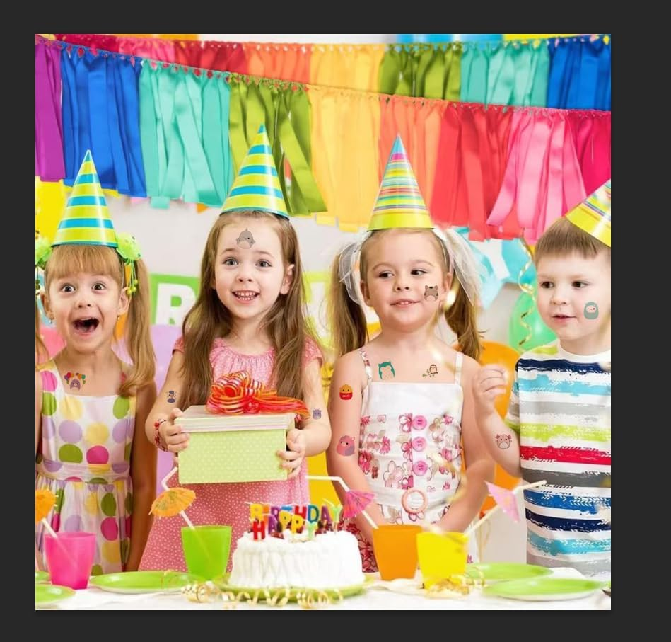 BUYUP Temporary Tattoo for Kids, 4 Sheets Tattoo Stickers, Waterproof Cartoon Fake Tattoo Stickers Set for Boys Girls Birthday Gift Party Bag Filler image number 1