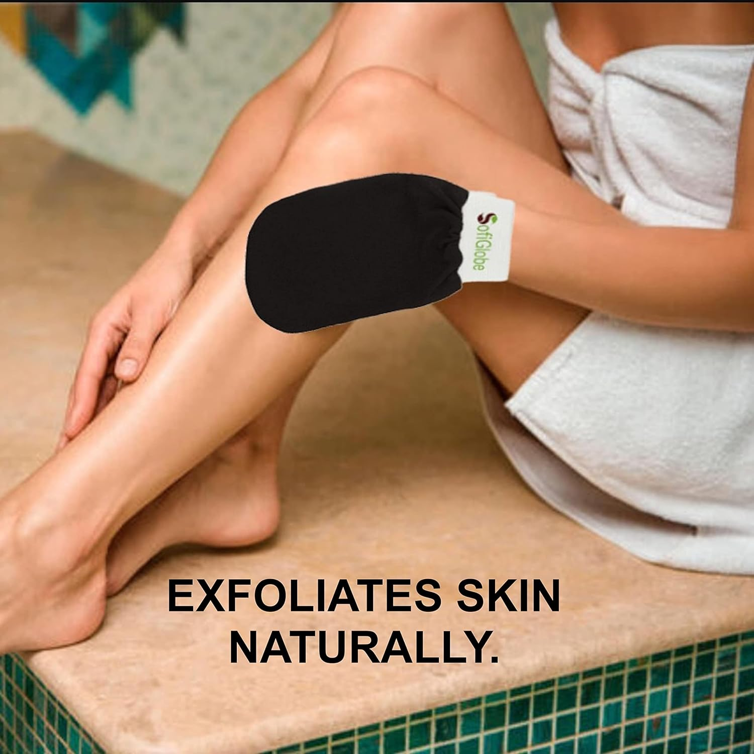Exfoliating Glove Kessa, Natural Skin Scrub Glove, Kessa Hammam and Spa Glove, Body Exfoliating Glove, Body Scrub Glove for Men and Women. image number 2