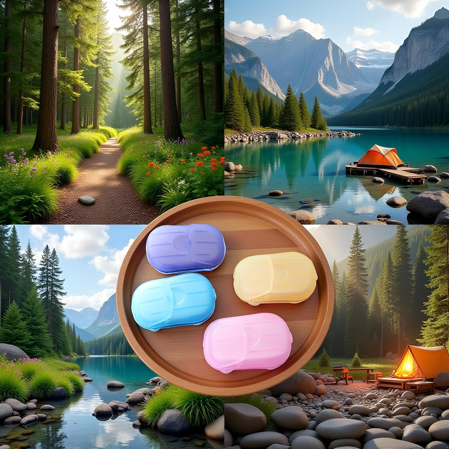 5 Boxes Mini Color Soap Disposable Soap Paper Hand Cleaner Fragrance Paper Outdoor Hiking 100 Sheets Lovely and Practical Personal Care image number 6