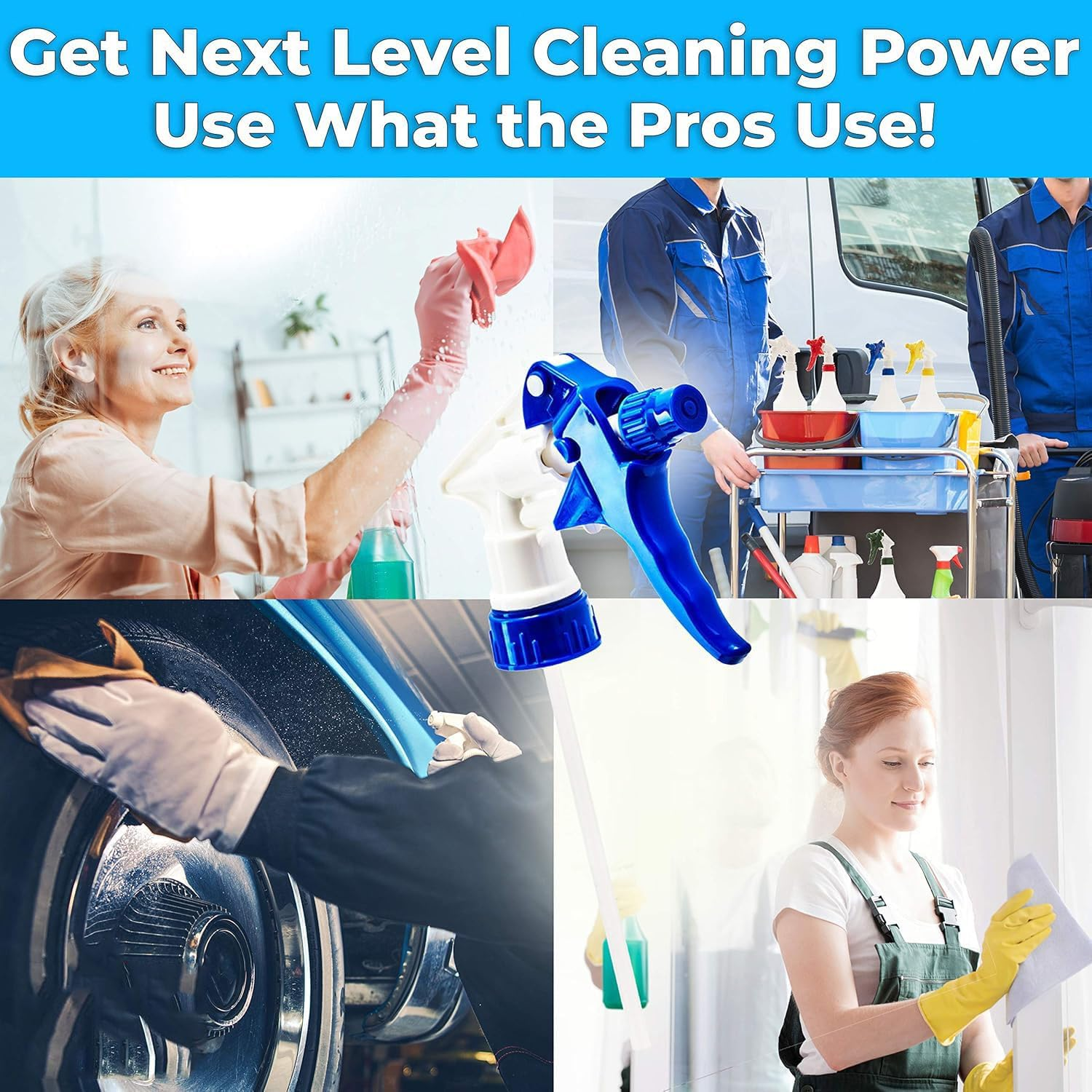 Leanockesa Random Color Plastic Trigger Sprayer for Gardening and Cleaning,5 Pcs Heavy Duty Low Fatigue Trigger and Nozzle(No Bottles) image number 6