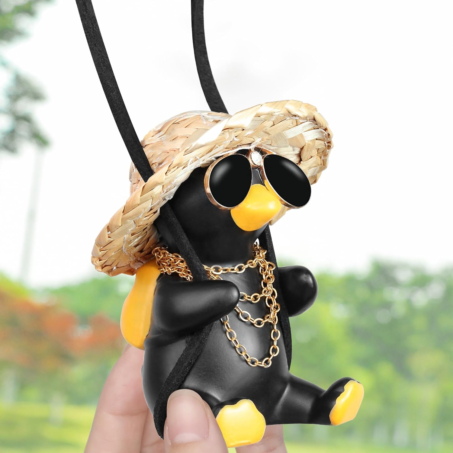 Swinging Duck Car Hanging Ornament, Car Hanging Accessories, Car Accessories Interior Aesthetic to Reduce Visual Fatigue, Cool Room Decor, Duck Hanging Car Ornament, for Women and Men(Brave) image number 5