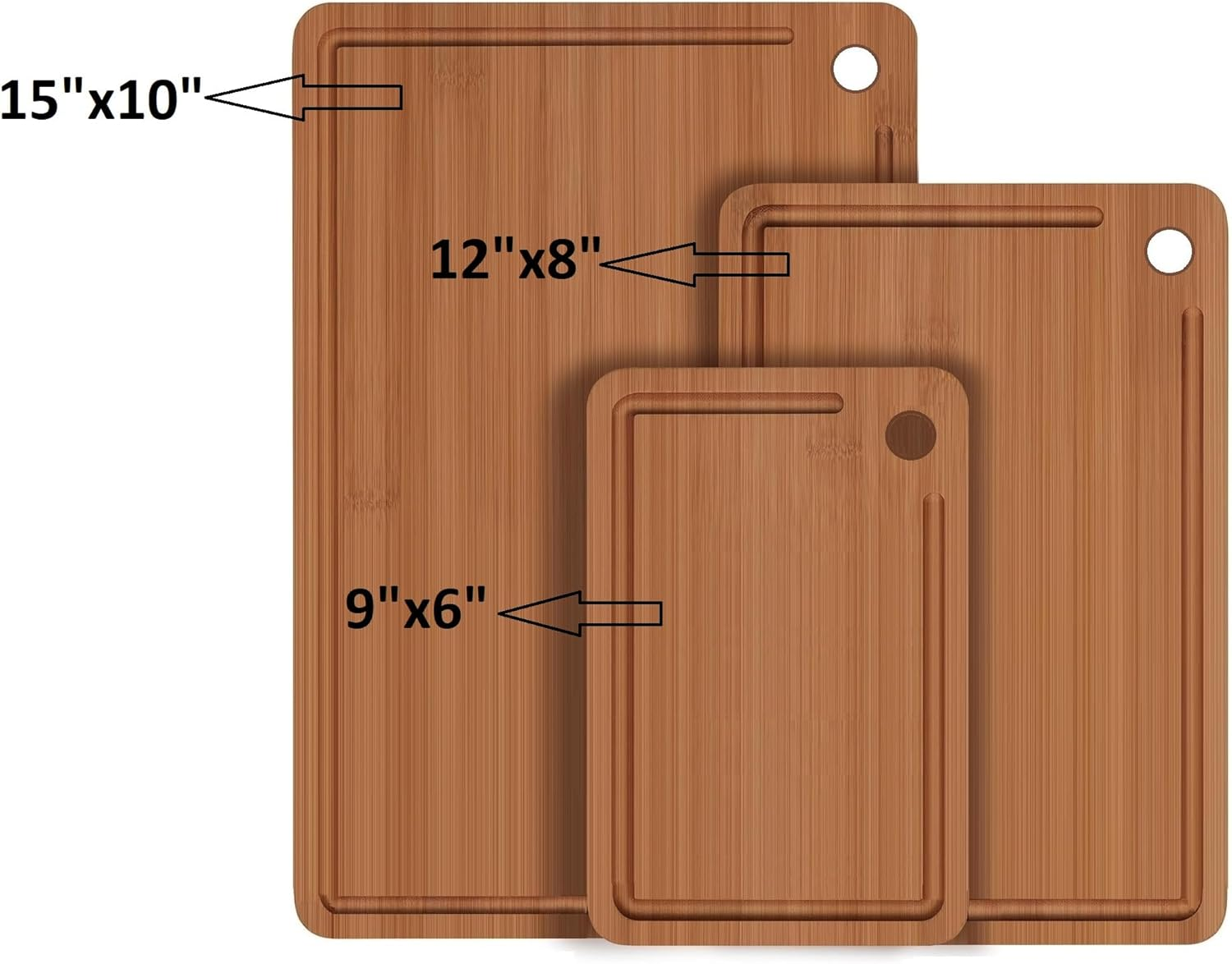 Bamboo Cutting Board, Durable Wood Cutting Boards for Kitchen with Deep Juice Grooves, Ideal Charcuterie & Chopping for Meat, Vegetables and Fruits image number 4