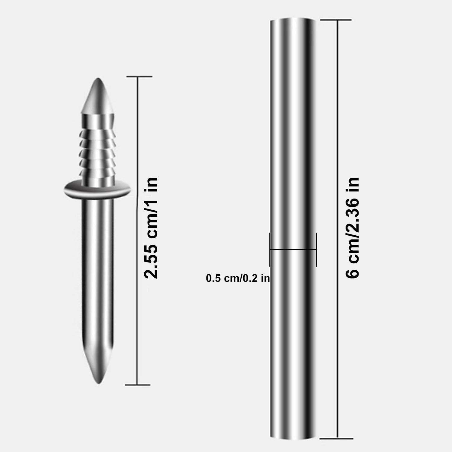 100 Pack Double-Head Skirting Thread Seamless Nail, Skirting Board Nails, Double Head Sheep Horn Nails No Trace, Nail for Home D&eacute;cor, Furniture and Construction with Nail Specific Sleeve Tool image number 2
