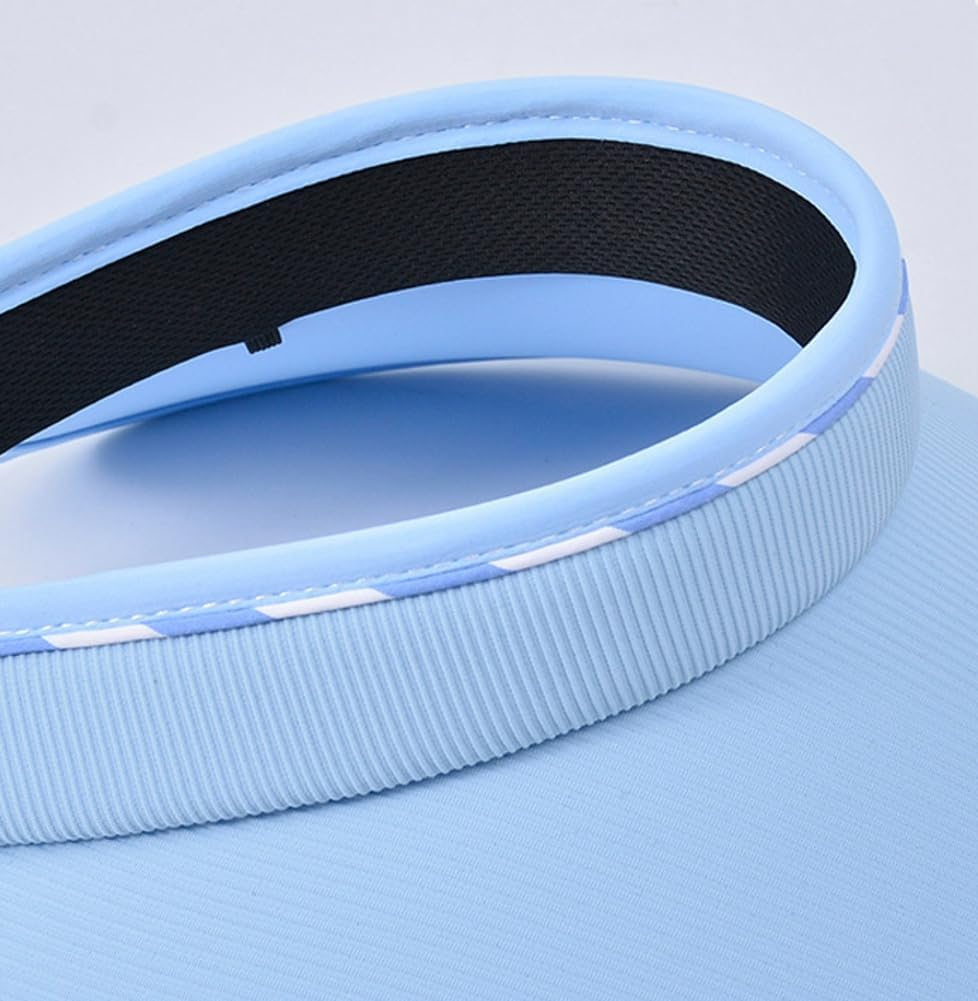 Sun Visor Hats for Women Wide Brim UPF 50+ UV Sun Protection Visor Hats Casual Adjustable Roll up Summer Beach Caps - C-Black image number 6