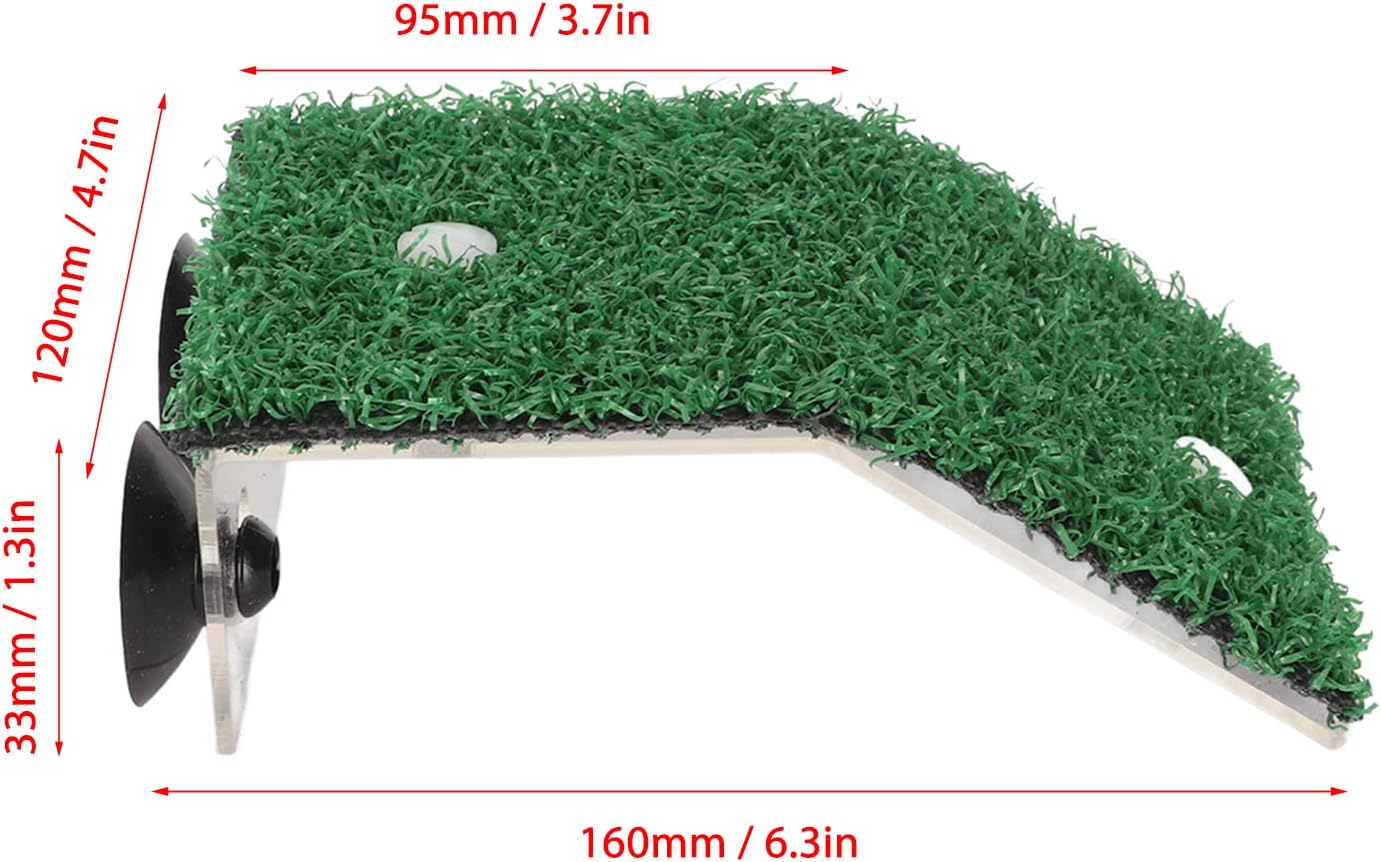 Small Turtle Basking Platform, Simulation Grass Turtle Ramp Reptile Ladder Resting Terrace Fish Tank Aquarium Turtle Dock with Suction Cup for Small Reptile Frog Terrapin (M) image number 6