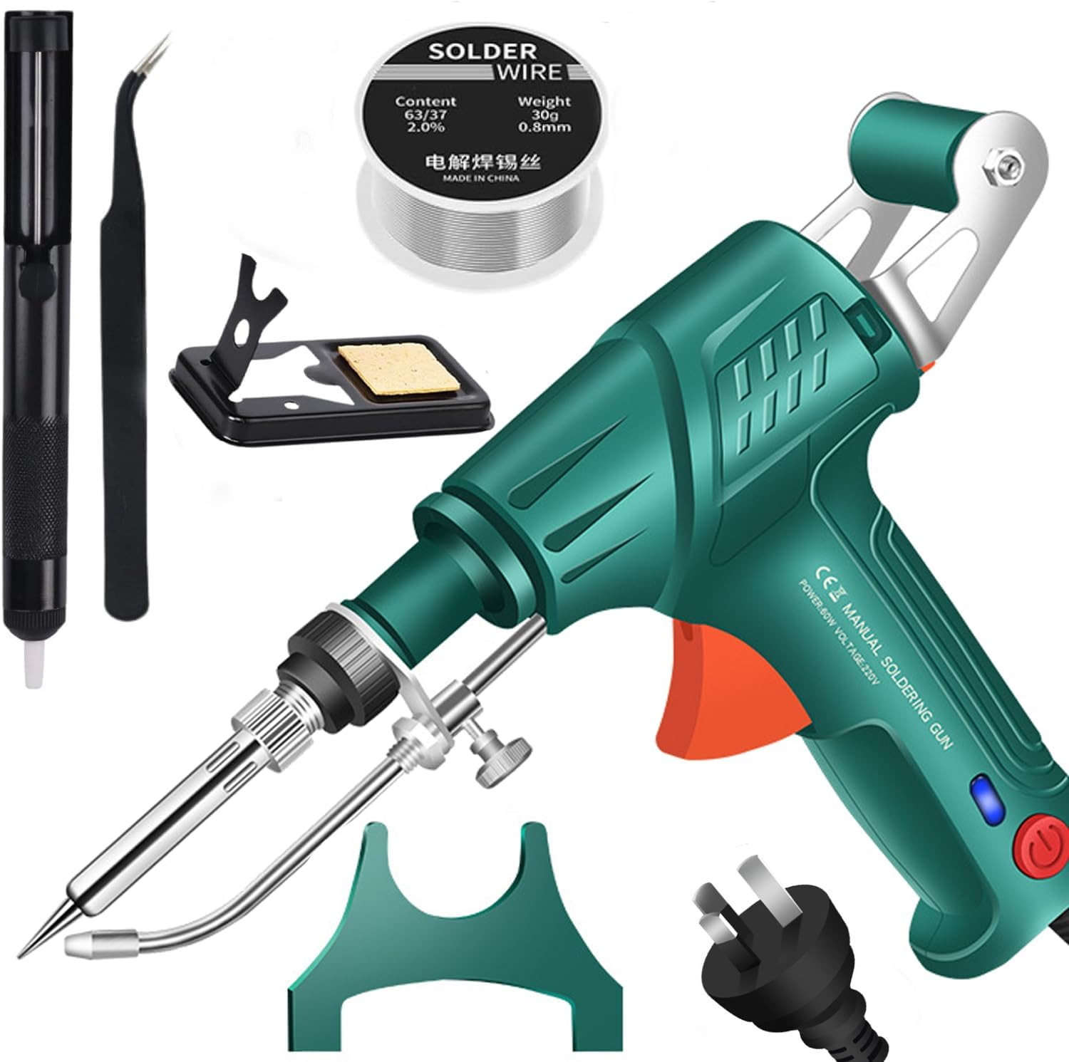 Internally Heated Industrial Laser Welding Tools, Multi-Function Soldering Iron Soldering Gun Set, 3 in 1 Handheld Industrial Laser Welding Machine Constant Temperature Fast Heating for Metal