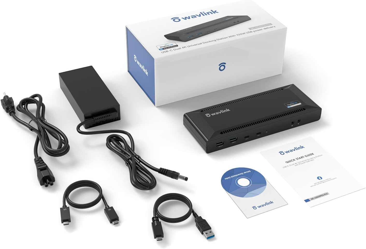 WAVLINK USB C Dual 4K Universal Laptop Docking Station with 100W Charging, Single 5K & Dual 4K @60Hz for Windows,Macos 10.14 Later,Ubuntu 20.04,22.04 ( 2Xdp 1.2, 2Xhdmi 2.0, 5Xusb 3.0, Lan,Audio) image number 4