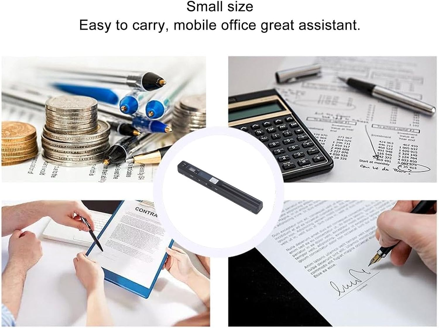 Portable Scanner, 8.27 Inch HD 900DPI Document Scanner for A4 Documents Photo Receipt, Color Mobile Handheld Scanner Wand for Home Travel Office (Black) image number 5