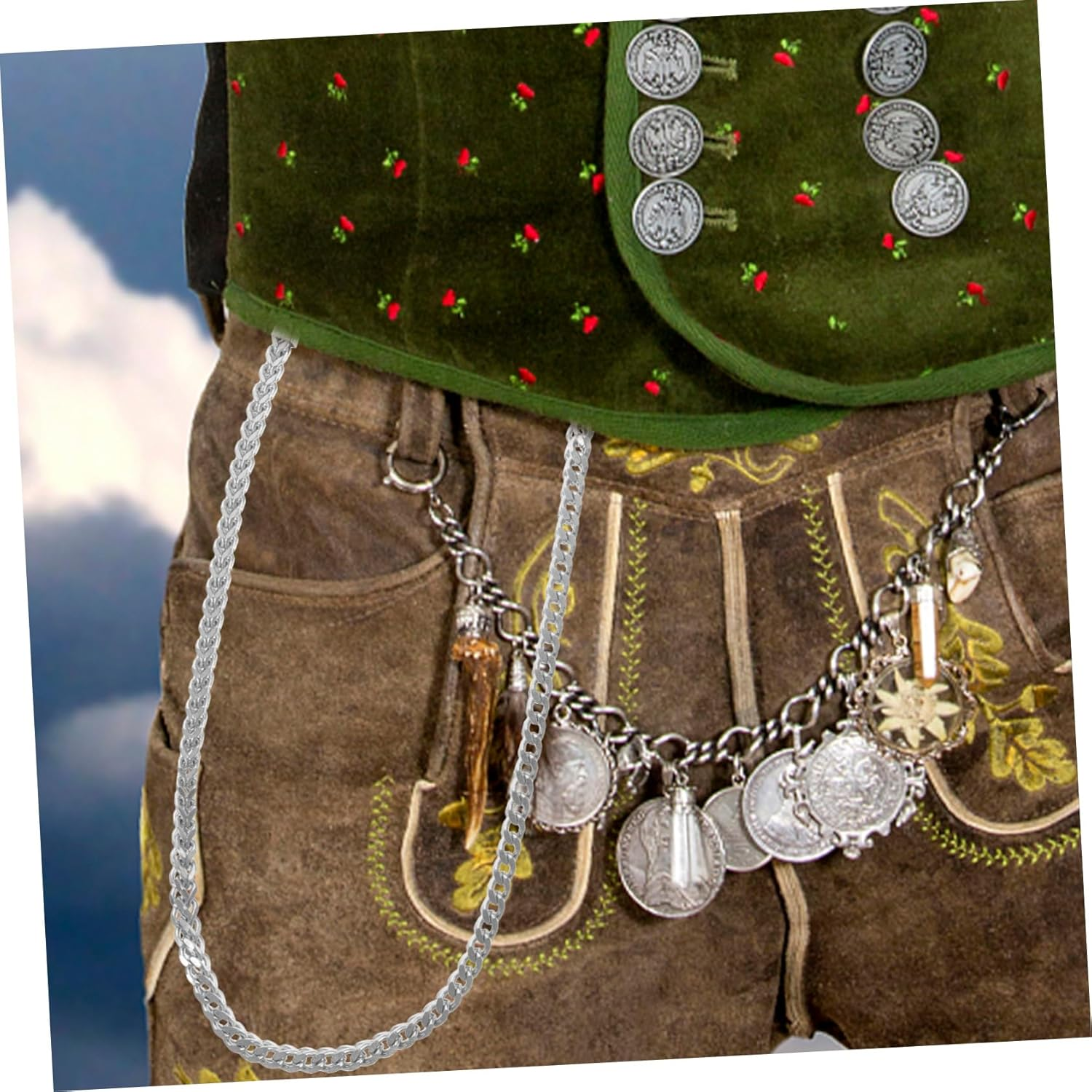 STOBOK Mens Fashion Wallet Chain and Pocket Chain for Boys Silver 57Cm Hip Hop Punk for Dance and Wallet Accessories image number 1