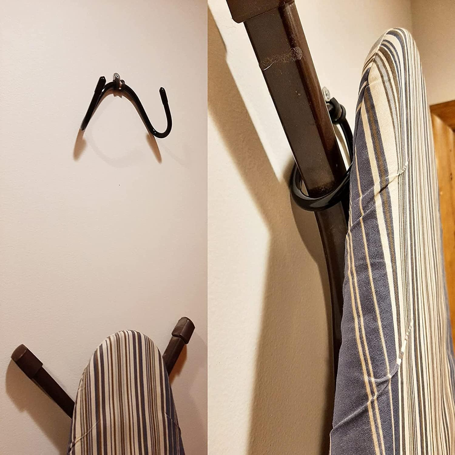 Bendable Ironing Board Hanger Wall Mount Iron Board Hook - Strong & Flexible, Fits Every Shape image number 4