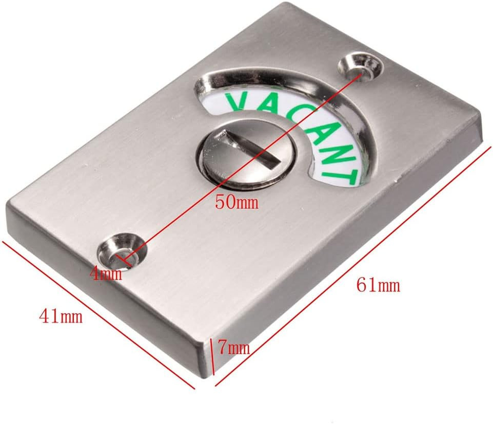 Bathroom Toilet Lock, Zinc Alloy Vacant Engaged Privacy Bolt Door Latch with Indicator for Home, Office and Changing Room - Nickel Brushed