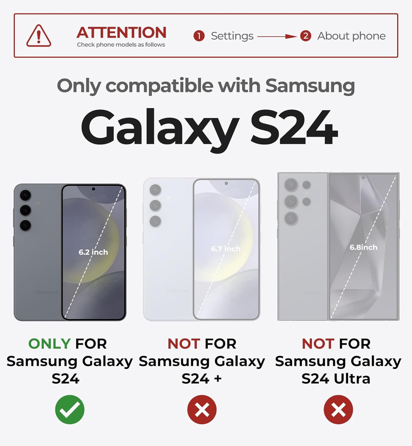 Dexnor for Samsung Galaxy S24 Case with Built-In Slide Camera Cover & Screen Protector & Kickstand, Heavy-Duty Shockproof Rugged Case Full-Body Bumper Protective Cover for Galaxy S24 - Black image number 5