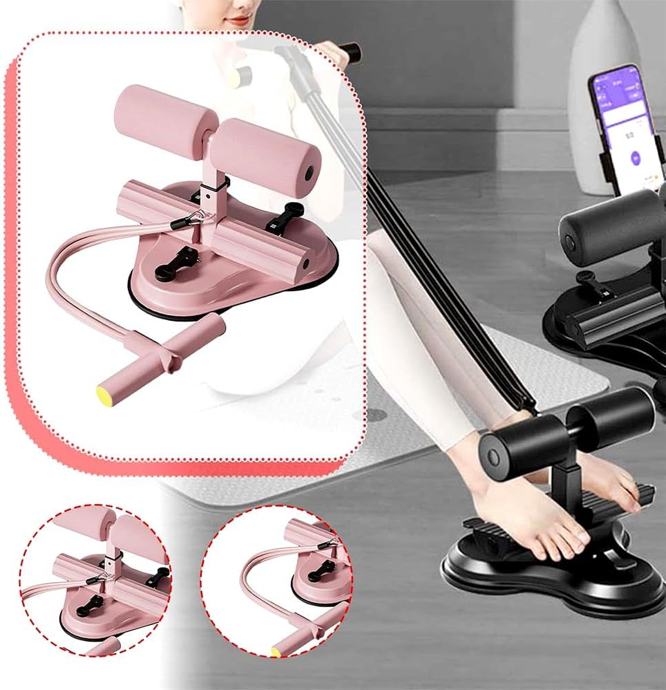Betterlifewj Back Muscle Training Aid. 3 Powerful Large Suction Cups Are Safer and More Stable. Three Levels of Height Adjustment to Meet Different Needs. (Pink)