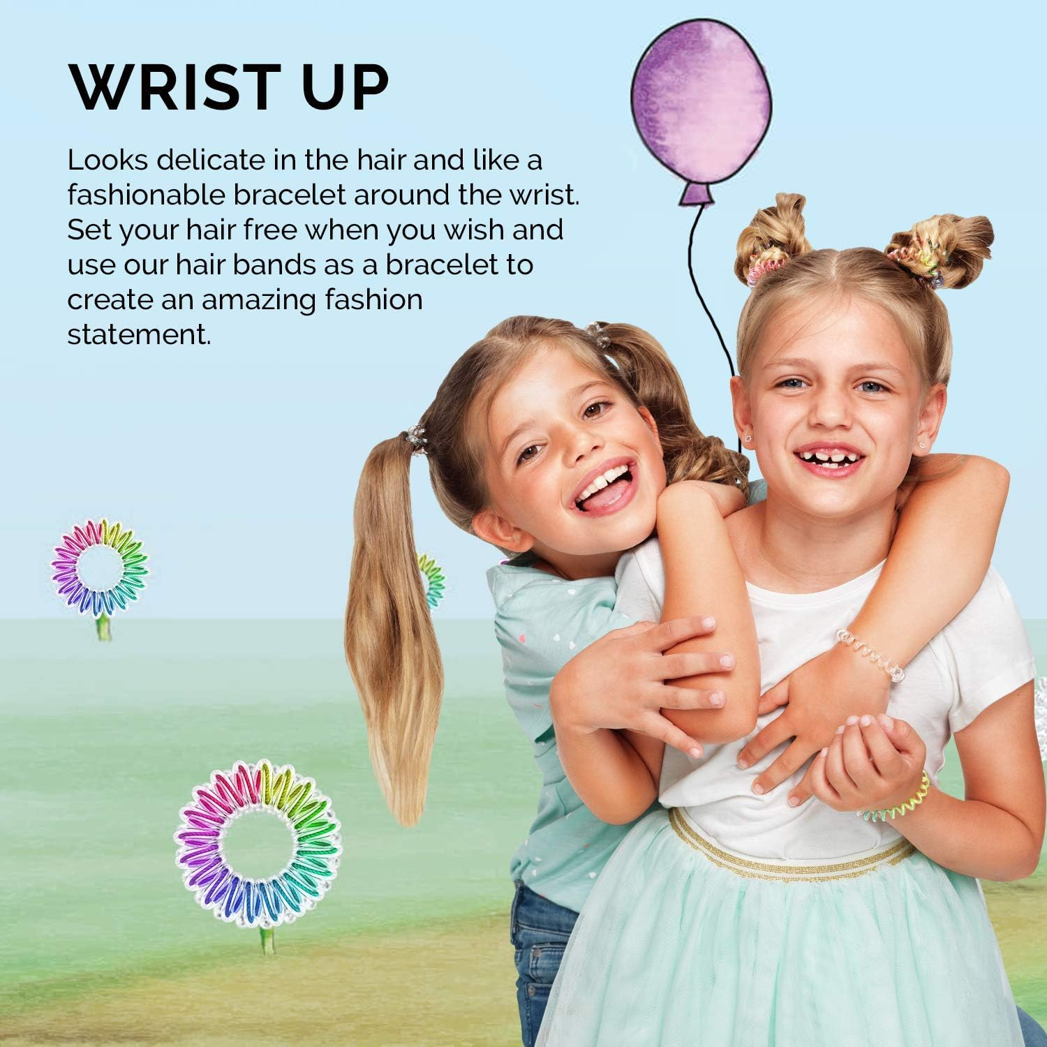 Invisibobble Kids Spiral Hair Ring - 5 Pack, Magic Rainbow - No-Ouch Coil Hair Ties with Strong Grip - Accessories for Girls Toddlers and Kids - Non-Soaking and High Wearing Comfort Updo Tool image number 5