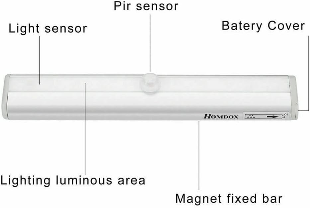 4Xmotion Sensor PIR Light Cordless Battery Powered LED Night Light Closet Stair (2X White) image number 1