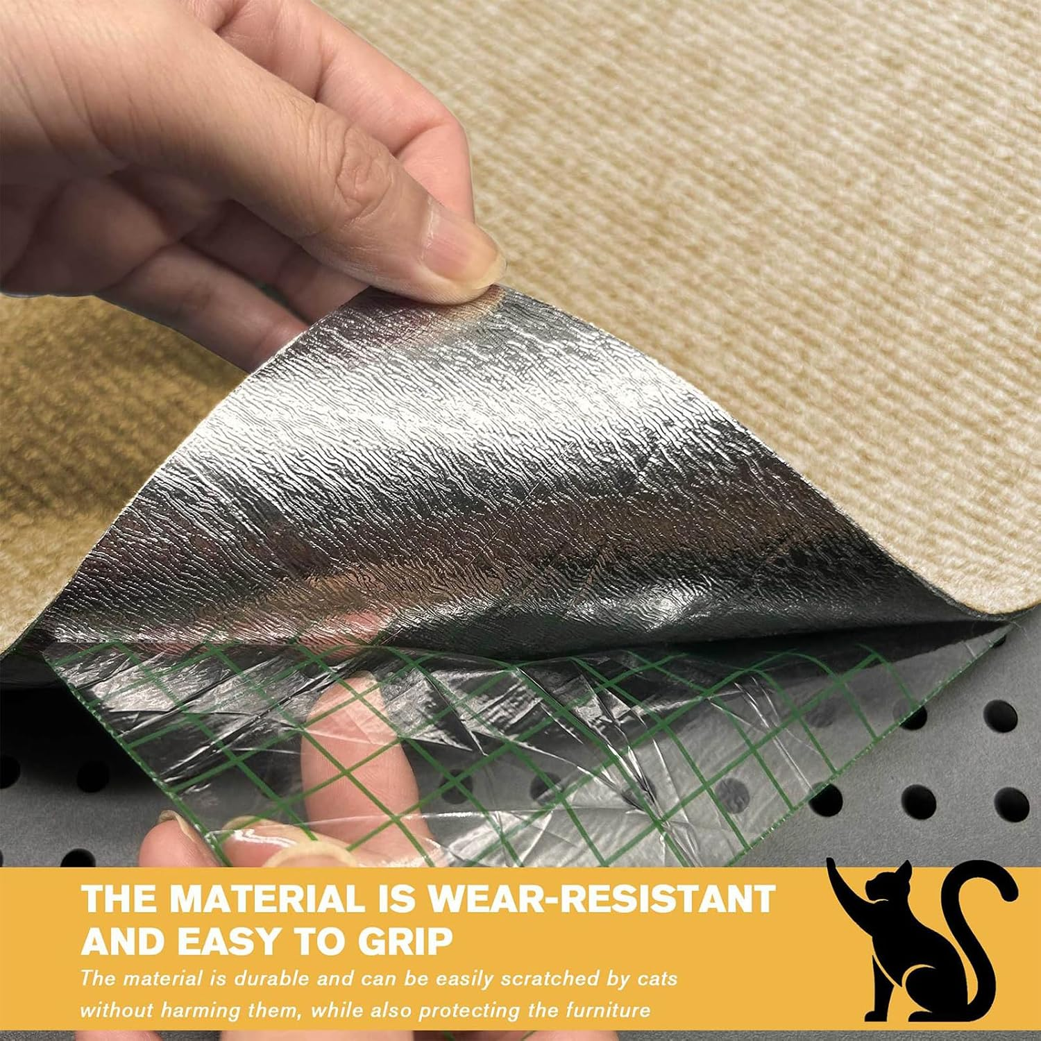 Scratching Wall for Cats, 40 X 300 Cm, Scratching Mat for Cats, Self-Adhesive Scratching Mat, Cat Scratching Mat, Cut to Size, Self-Adhesive Scratching Mat, Cat for Furniture, Couch, Sofa, Door image number 5