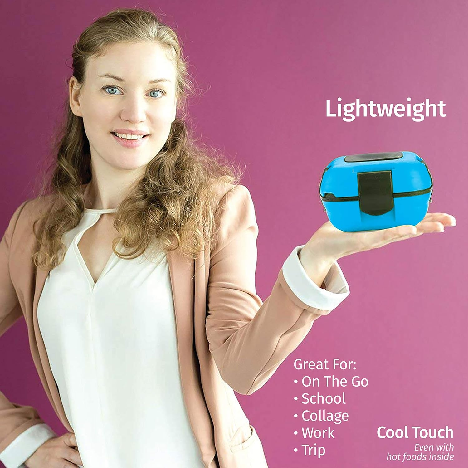 Lunch Box ~ Pinnacle Insulated Leak Proof Lunch Box for Adults and Kids - Thermal Lunch Container with New Heat Release Valve 16 Oz ~Set of 2~ Blue-Green image number 2