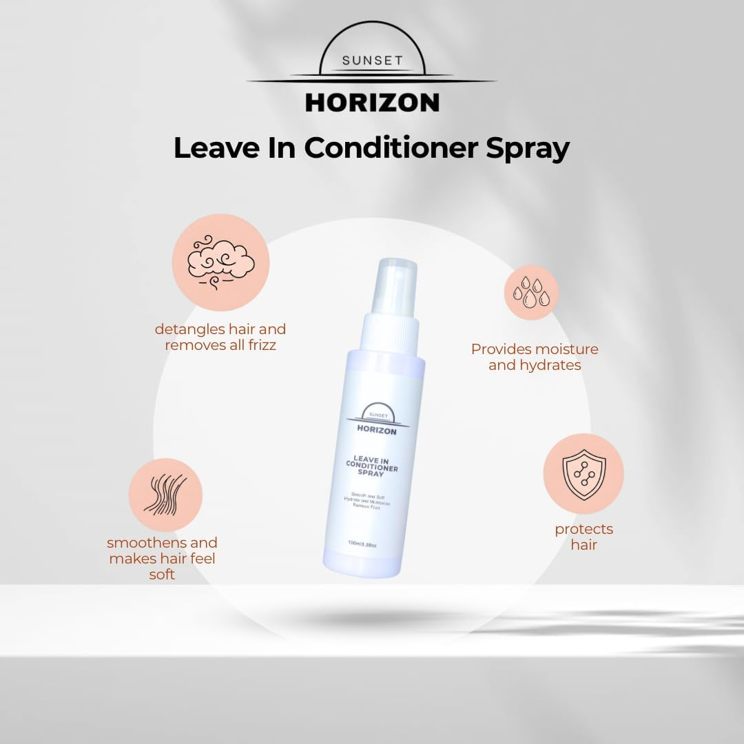 SUNSET HORIZON Leave in Conditioner Spray - Hydrate & Remove Frizz - Lavender and Shea Butter Scent - 100Ml image number 1