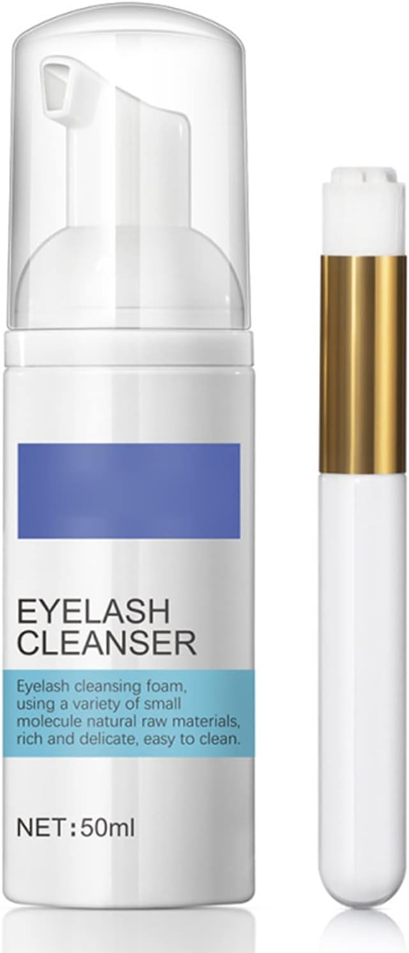 Eyelash Wash Cleanser Shampoo,Meizhaung Eyelash Cleansing Foam,50Ml Eyelashes Eyebrow Foaming Cleanser, for Extensions & Natural Lashes Safe Makeup & Mascara Remover image number 5