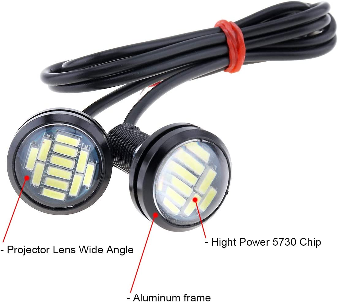 6Pack 12SMD 3W Eagle Eye DRL LED Lights, 23Mm 4014 High Power Led Rock Lights for JEEP ATV off Road Truck under Trail Rig Lights (White) image number 3