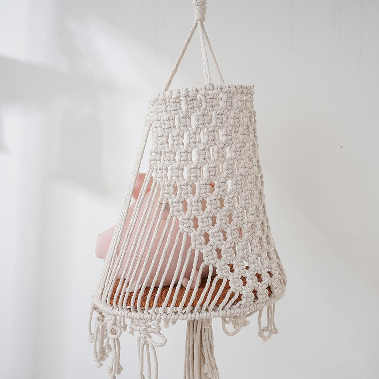 Cat Hammock Swing | Macrame Cat Bed | Kitten Swing Hammock, Rope Plant Holder, Feline Resting for inside outside House Decoration, Animal Kitten Hanging Bed for Resting, Engaging, and Relaxing image number 2