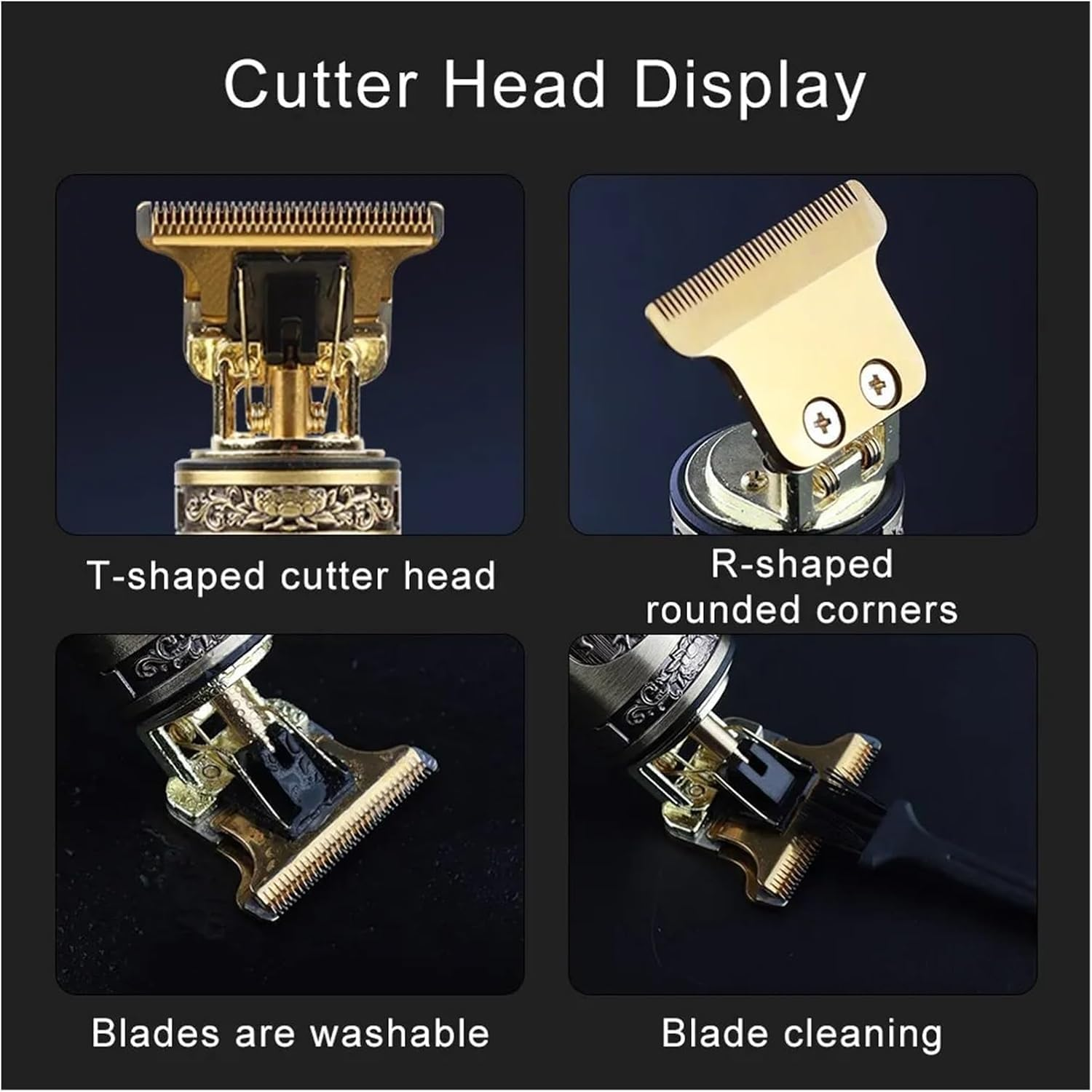 Professional Hair Trimmer for Men, Beard Trimmer Hair Clippers for Men, Cordless Rechargeable Hair Trimmer Metal Body Cutting Grooming Kit,Beard Shaver Barbershop (Bronze) image number 4