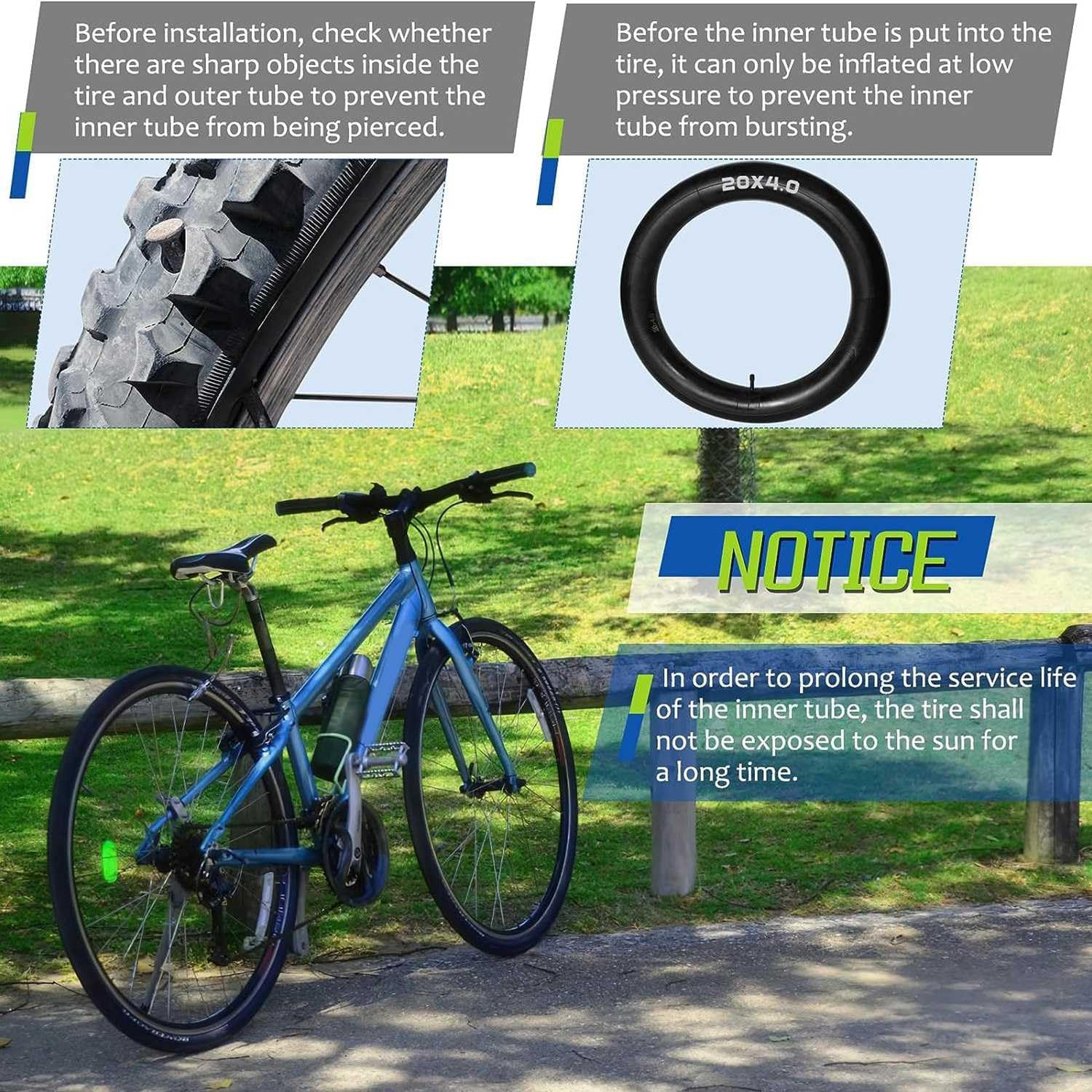 Gyorwst 2 Pack 20X4.0 Fat Bike Tube with AV 32Mm Valve, Bike Tubes with 2 Tire Levers, for Road/Mountain/E Bike Parts Accessories image number 2