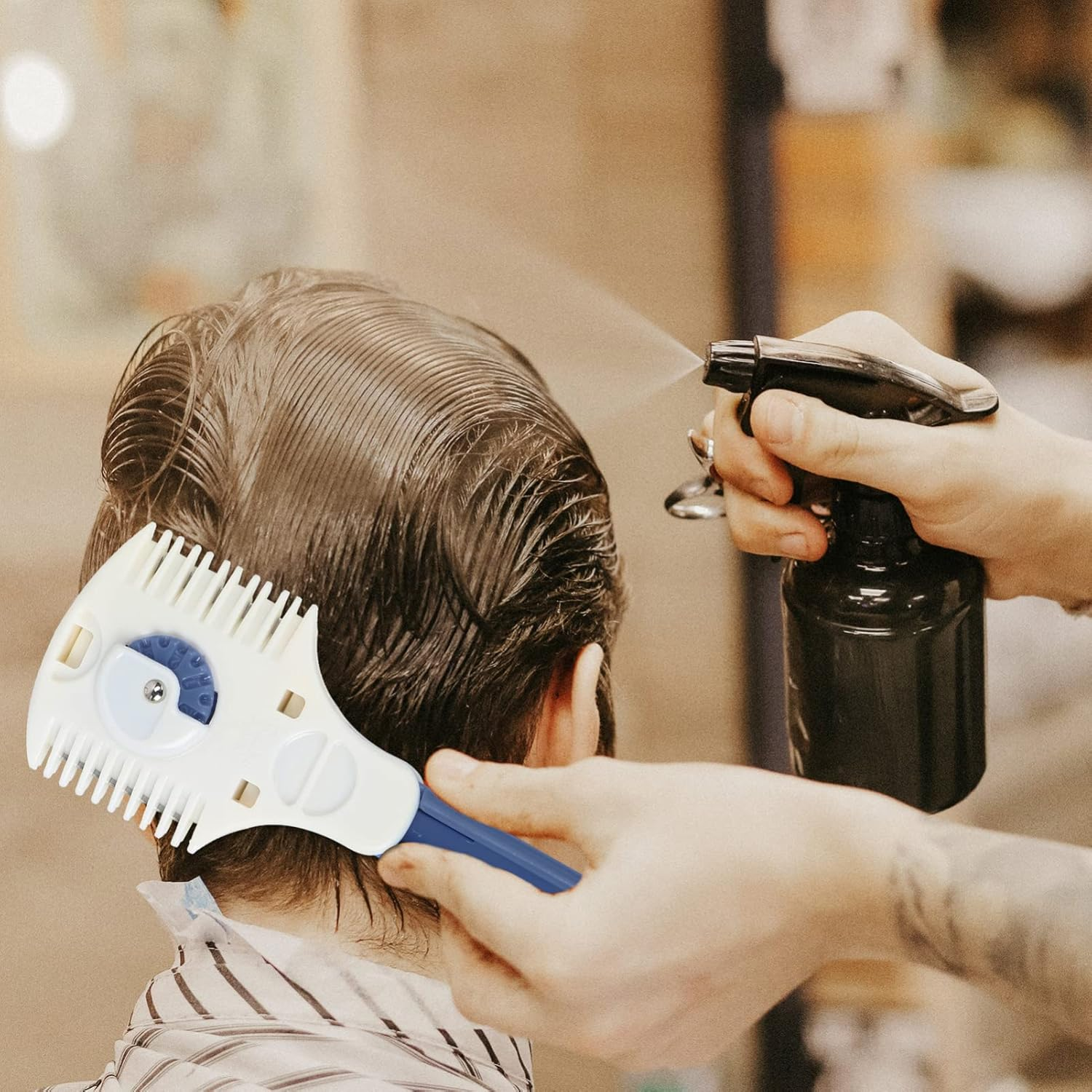 Minkissy Hair Trimmer Comb Hair Thinner Razor Comb Double Razor Blades Hair Comb Trimmer Hair Shaper Razor for Thick Haircuts and Styling image number 1