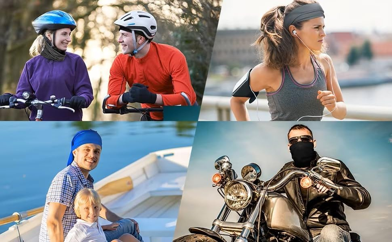 Multi-Functional Outdoor Headscarf - Elastic Mask, Neck Warmth, Scarf, Outdoor Sports Headscarf (Two Black Sets) image number 3