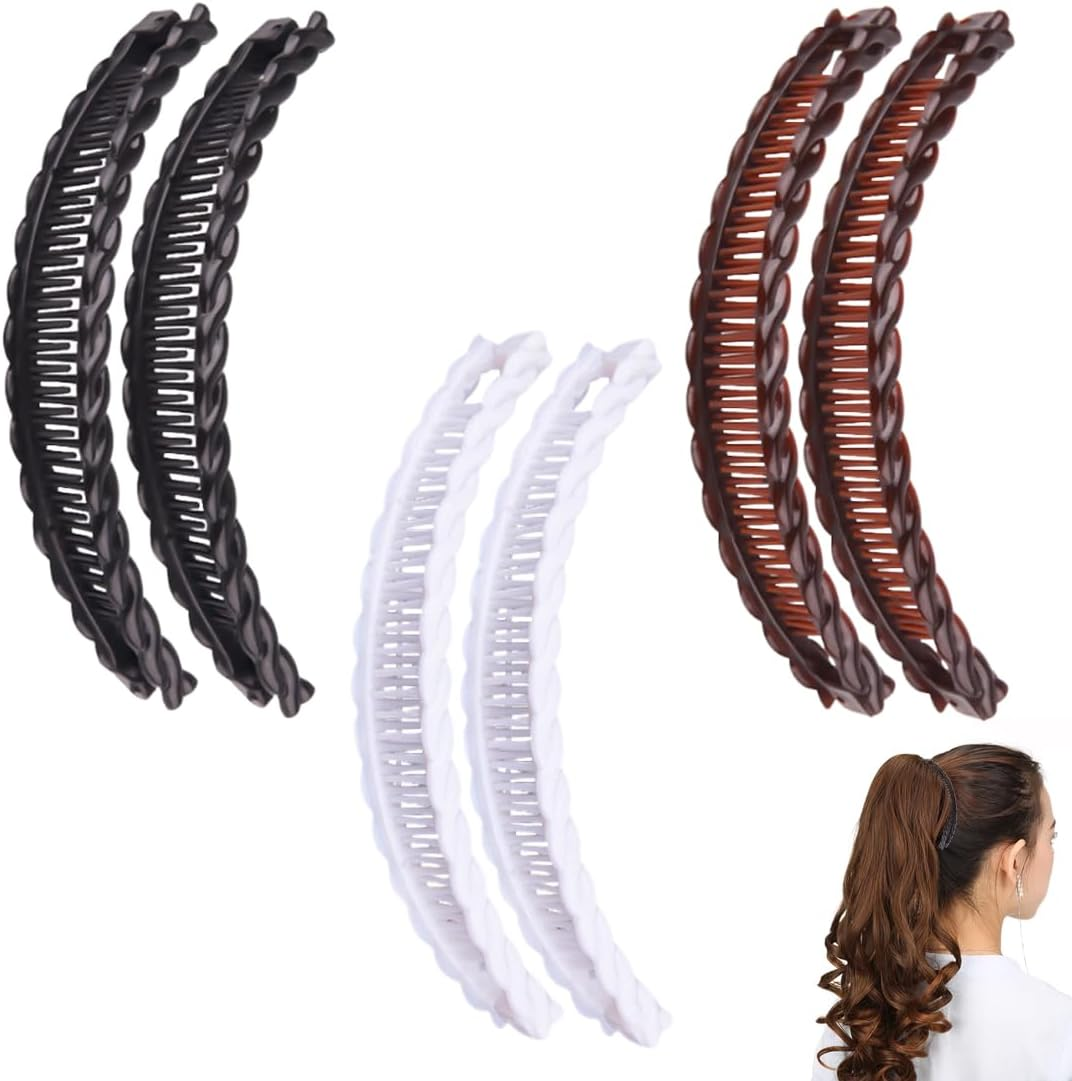 ARHZ Pack of 6 Twisted Comb, Wave Comb, Additional Shaping Function, Wave Pair Comb, Hair Comb Hair Plate, Hair Fork, Hair Accessories (Black + White + Cury)