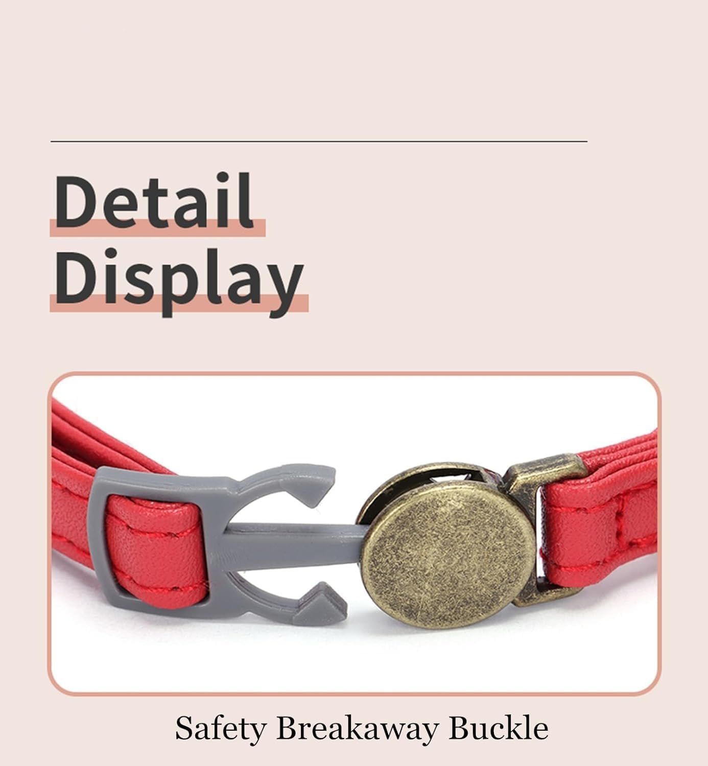 Leather Cat Collar with Bell Breakaway- Adjustable, Durable, Retro Bell Fit Most Cats and Kittens (Dark Green, 1.0 * 30CM)