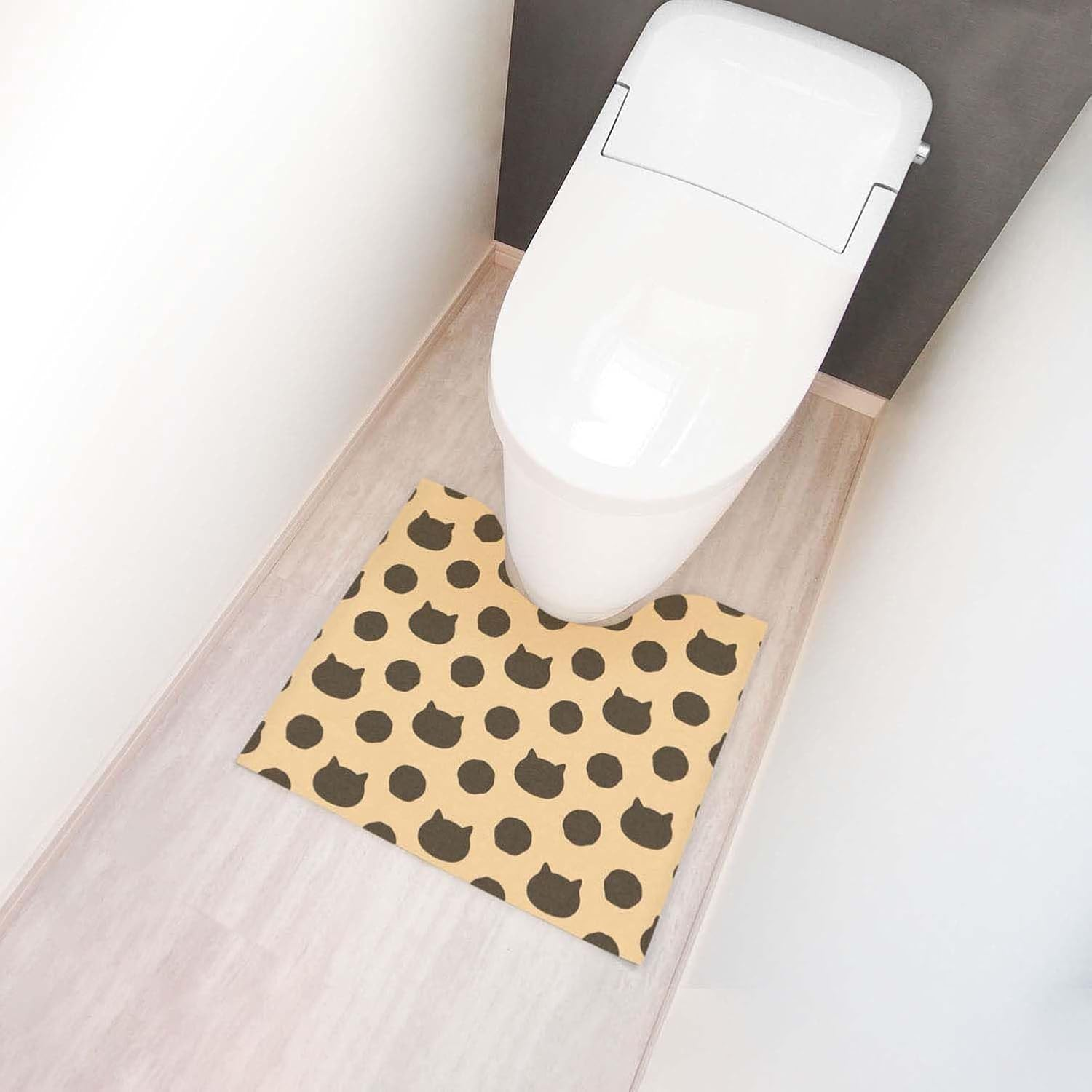 Okato Disposable Toilet Mat, Pack of 15, Cat Beige, Non-Slip Treatment, Can Be Cut to Any Shape, Width 23.6 X Depth 21.7 Inches (60 X 55 Cm) image number 2