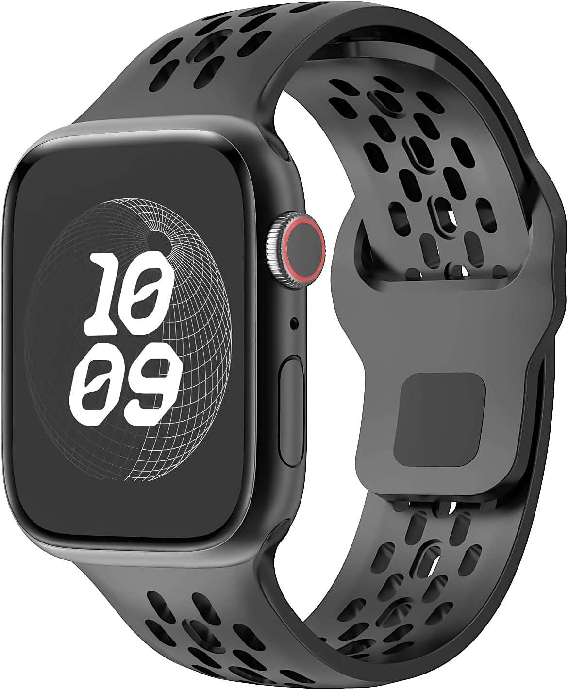 Sport Band for Apple Watch Band 46Mm 45Mm 42Mm 44Mm 49Mm 41Mm 40Mm 38Mm Men Women,Silicone for Apple Watch Strap Breathable Wristband Bracelet Iwatch Ultra Ultra 2 Series 10 9 8 7 SE2 SE 6 5 4 3 2 1 Strap