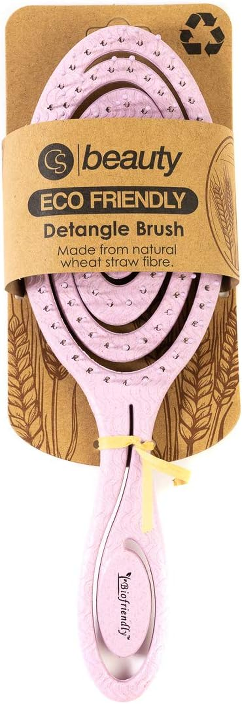CS Beauty Eco Friendly Straw Hairbrush, Flexible Soft Pin Bristles, Detangling Wet/Dry Hair, Head Massaging Pro (Oatmeal) - White image number 6